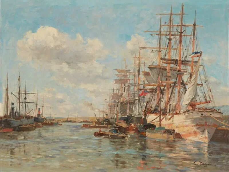 1844-Edmond Marie Petitjean - Il porto di La Rochelle